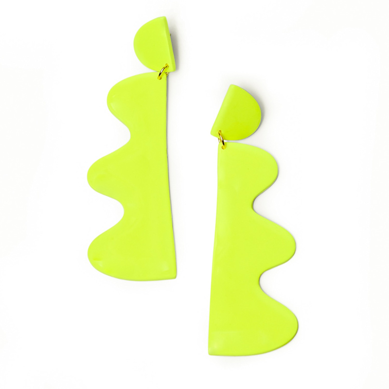 Thumbnail of Xtra-Large Wiggle Earrings In Neon Yellow image