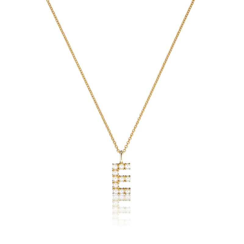 Thumbnail of Gold Pearl Initial Necklace image