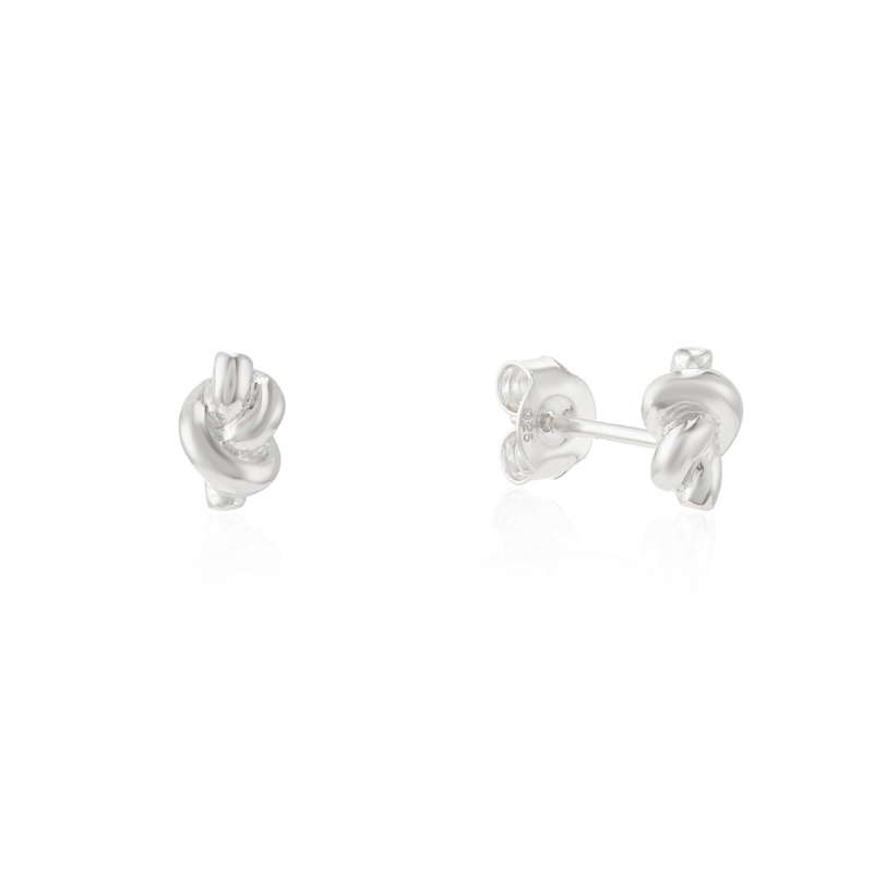 Thumbnail of St Ives Sterling Silver Knot Stud Earrings image