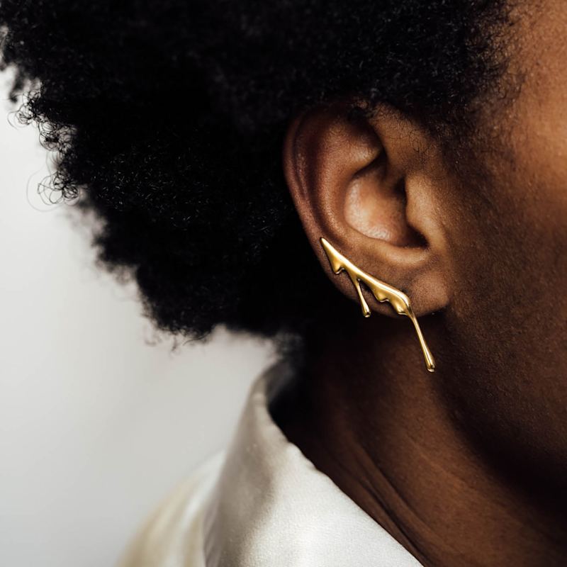 Thumbnail of Dripping Gold Vermeil Ear Climber image