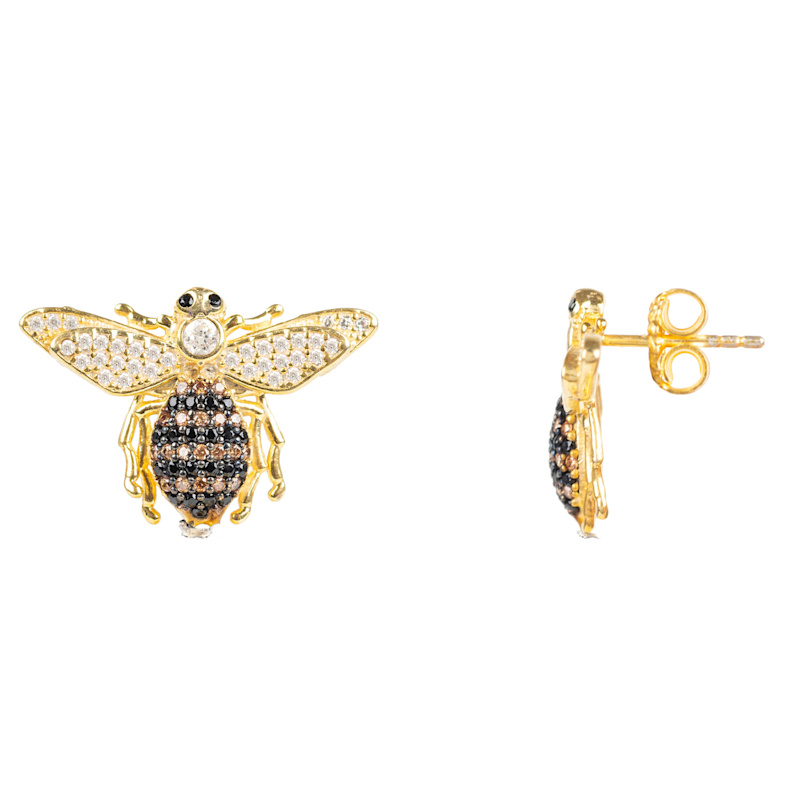 Thumbnail of Honey Bee Stud Earrings Gold image