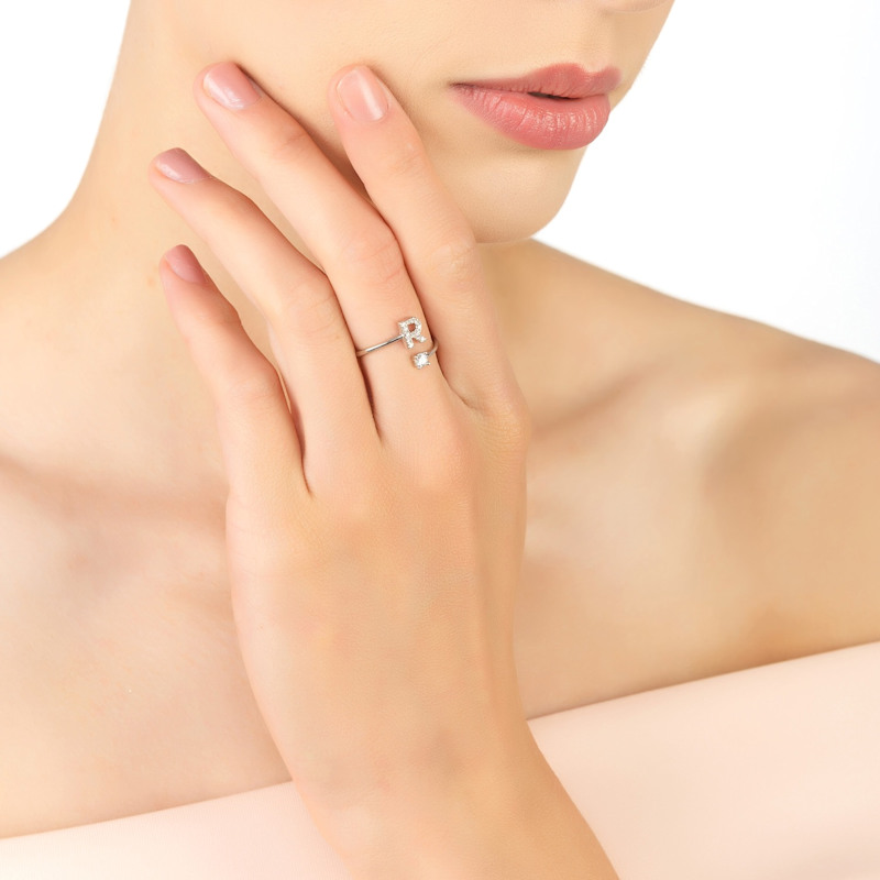 Thumbnail of Initial Ring Silver R image