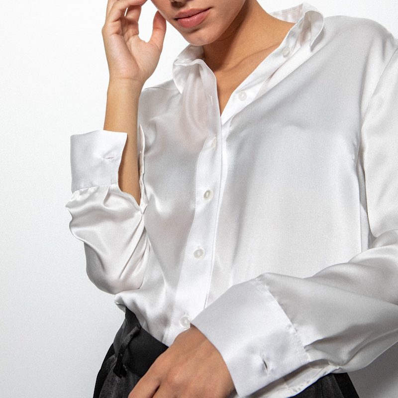 Thumbnail of The Silk Shirt In White image