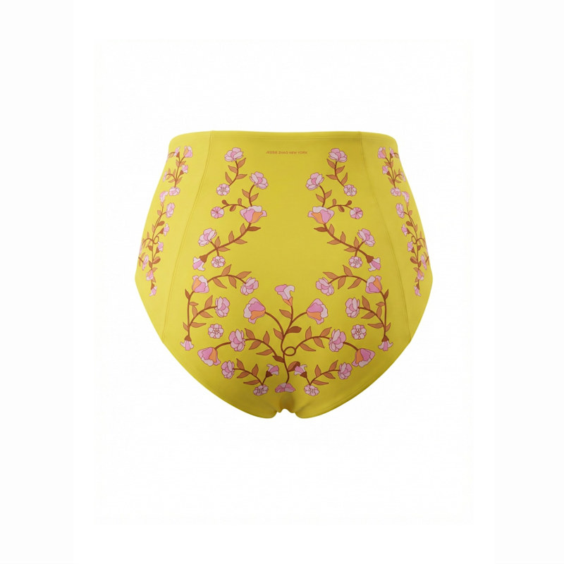Thumbnail of Yellow Bloom High Waisted Bikini Bottom image