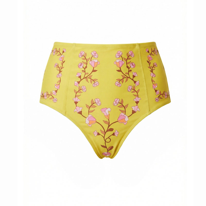 Thumbnail of Yellow Bloom High Waisted Bikini Bottom image