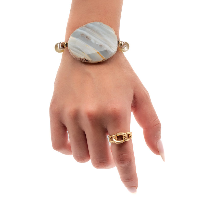 Thumbnail of Yellow Chunky Agate Bracelet -Yellow image