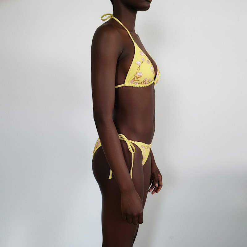 Thumbnail of Yellow Garden Reversible Triangle Bikini Top image