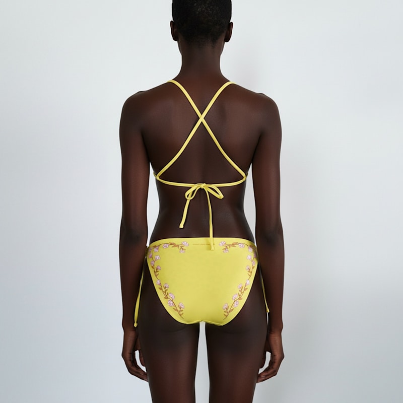 Thumbnail of Yellow Garden Reversible Triangle Bikini Top image