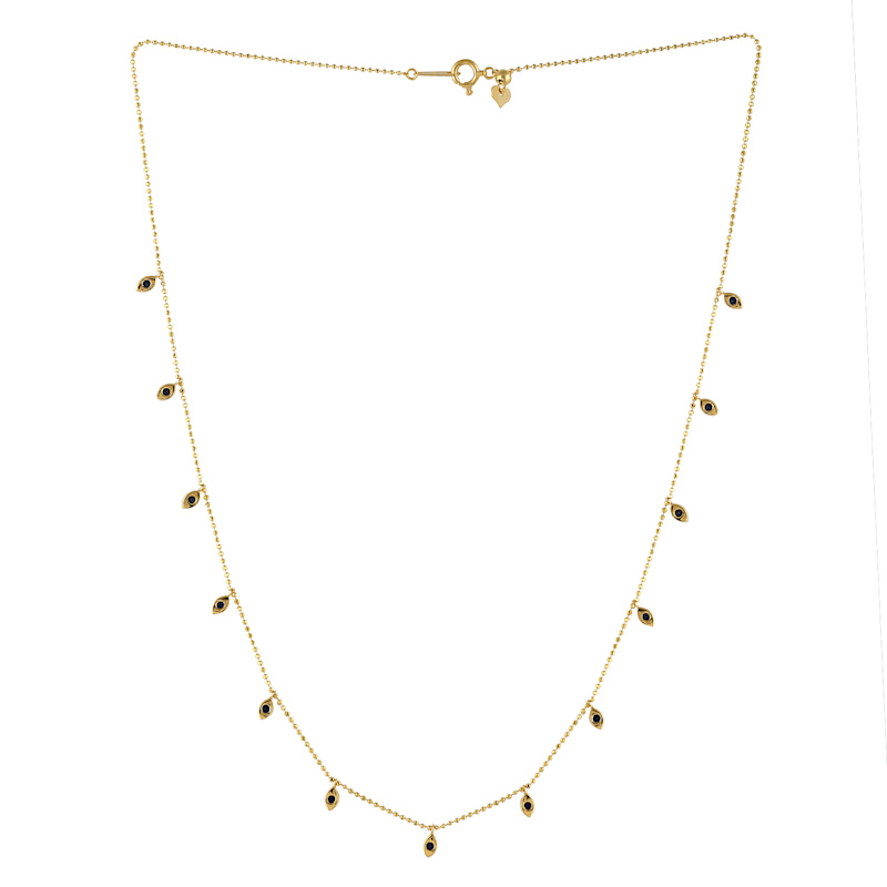 Thumbnail of Blue Sapphire Station Necklace in 18K Yellow Gold image
