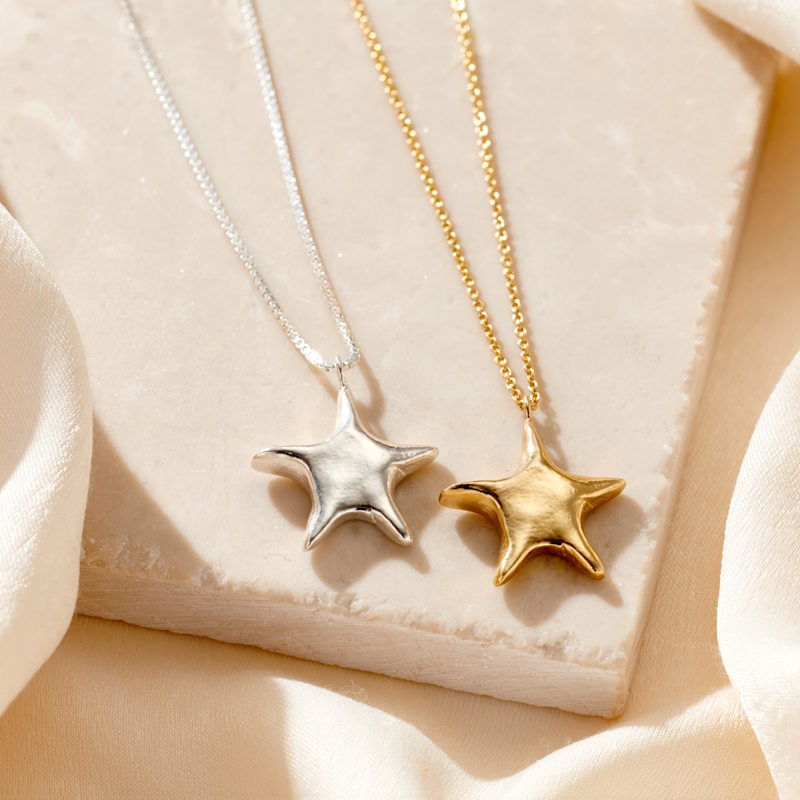 Thumbnail of Yellow Gold Chunky Star Pendant Necklace image
