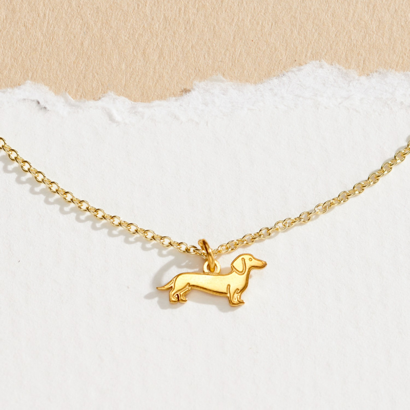 Thumbnail of Yellow Gold Plated Dachshund Dinky Charm Bracelet image