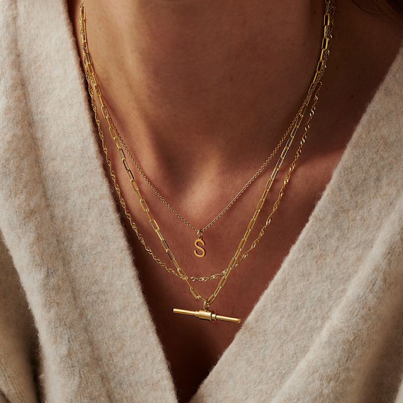 Thumbnail of Yellow Gold Plated Letter Initial Necklace image