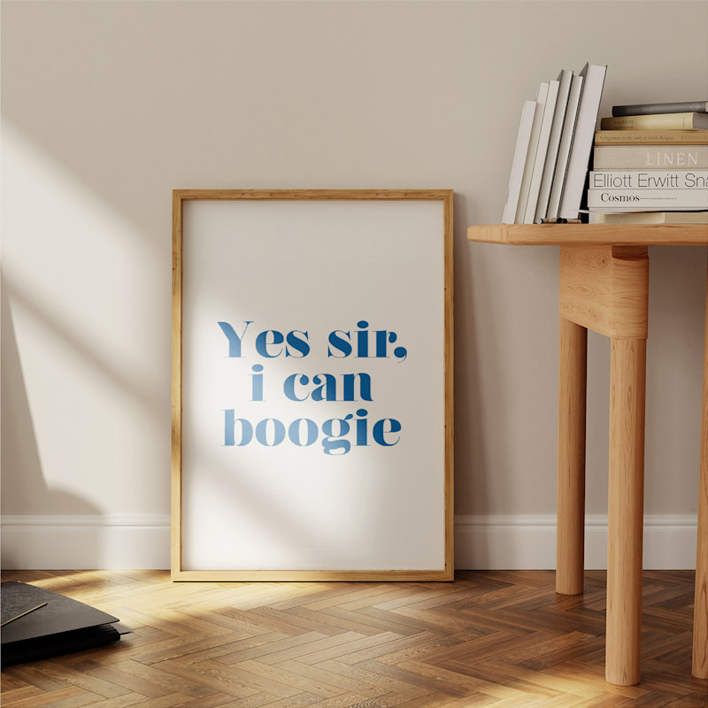 Thumbnail of Yes Sir I Can Boogie Print Blue A2 image