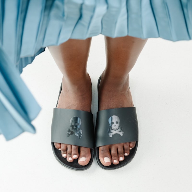 Thumbnail of Skull & Crossbones Slide Sandals image