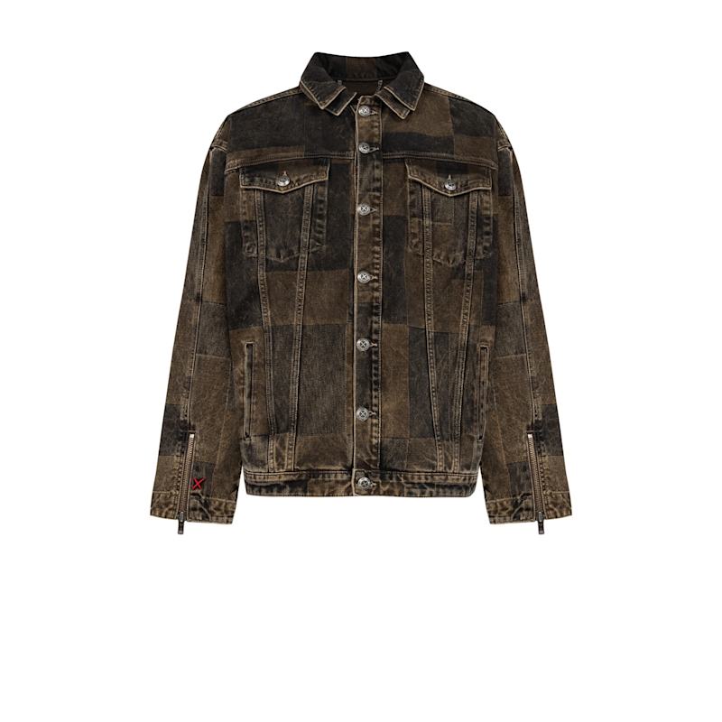 Thumbnail of Your Itch Colorblocked Denim Jacket Men - Brown image
