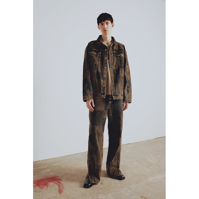 Thumbnail of Your Itch Colorblocked Denim Jacket Men - Brown image
