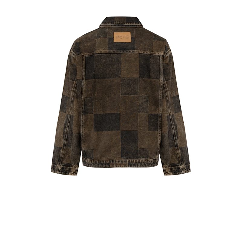 Thumbnail of Your Itch Colorblocked Denim Jacket Men - Brown image
