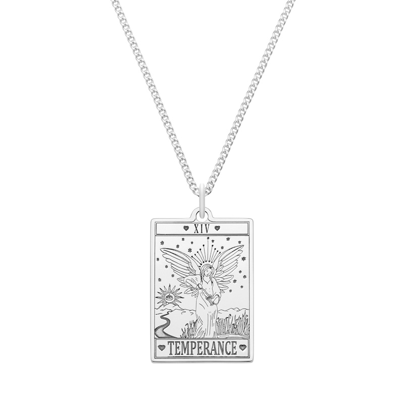 Thumbnail of Medium Sterling Silver “Temperance” Tarot Card Necklace image
