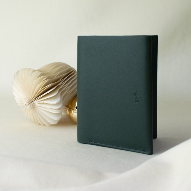 Thumbnail of Handmade Bifold Leather Wallet - Dark Green image