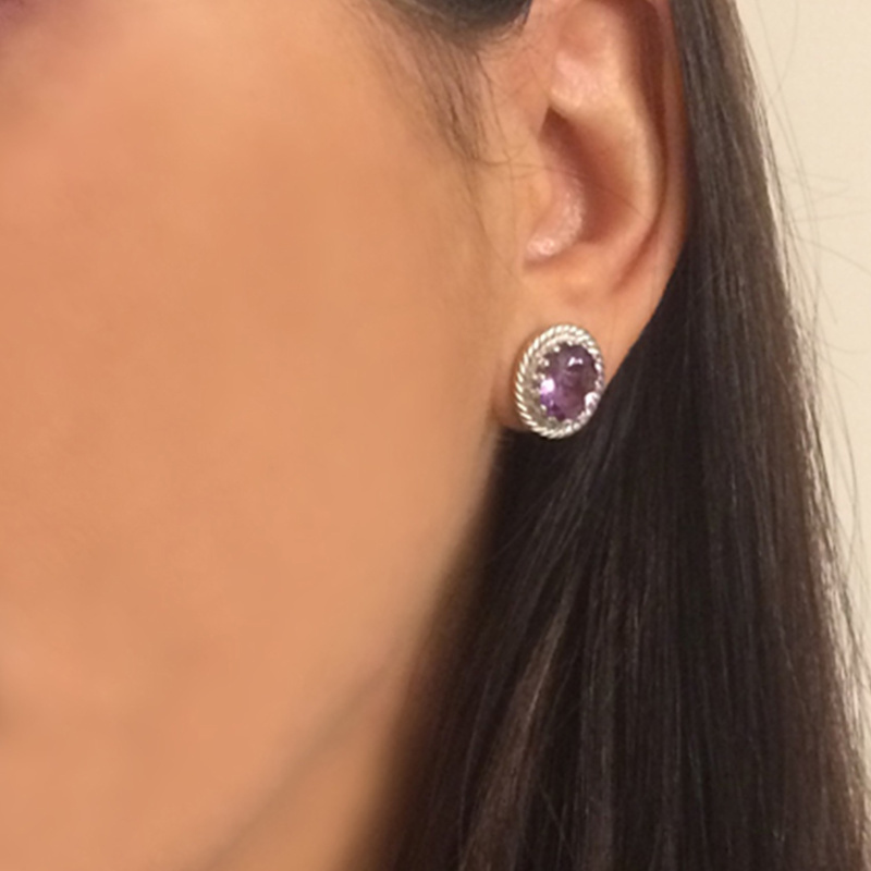 Thumbnail of Luccichio Amethyst Stud Earrings image