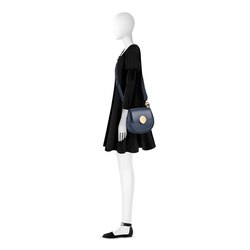 Thumbnail of Yucca Suede & Leather Shoulder Bag - Denim Blue image