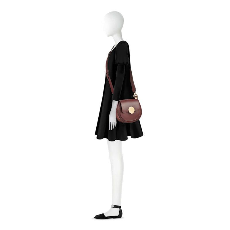 Thumbnail of Yucca Suede & Leather Shoulder Bag - Burgundy image