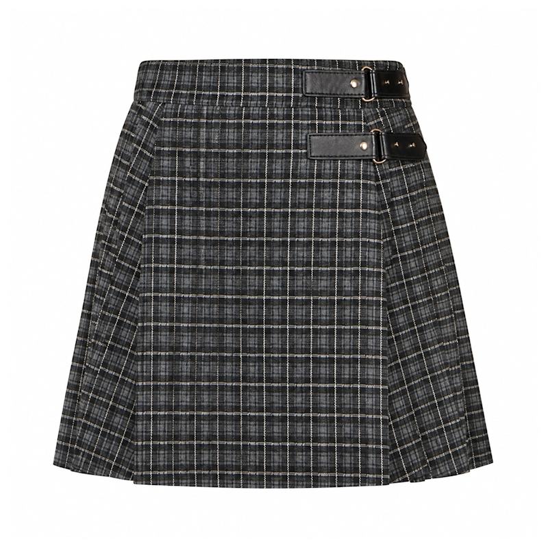 Yumi Black Check Pleated Mini Skirt | Yumi | Wolf & Badger