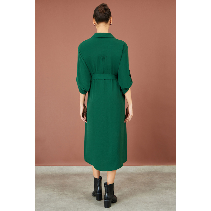 green shirt dresses Yumi Stretch Midi Dress | Yumi green and white dress