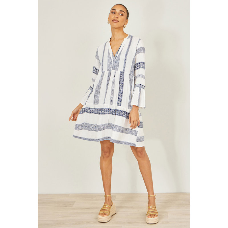 Thumbnail of Yumi White Cotton Stripe Tunic image
