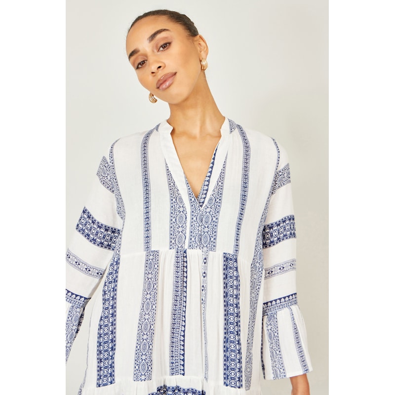 Thumbnail of Yumi White Cotton Stripe Tunic image