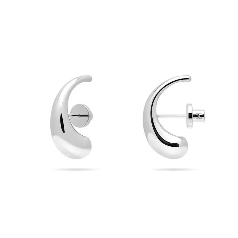Thumbnail of Abstract Curved Waterdrop Earrings - Silver image