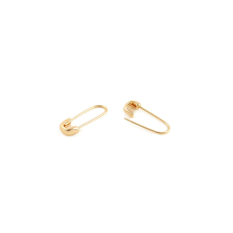 Thumbnail of Safety Pin Hoop Earrings Gold image
