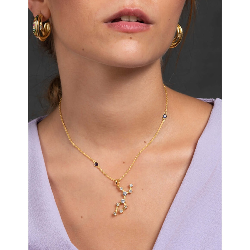 Thumbnail of Zodiac Horoscope Sign Virgo Constellation Necklace Gold image