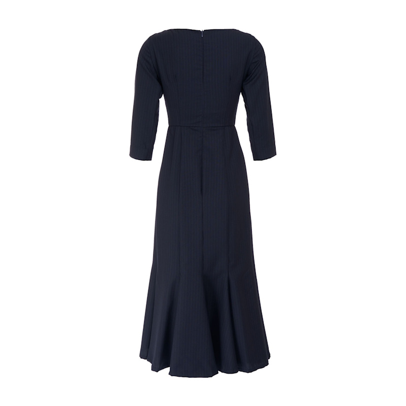 Thumbnail of Pinstripe Wool Midi Dress image
