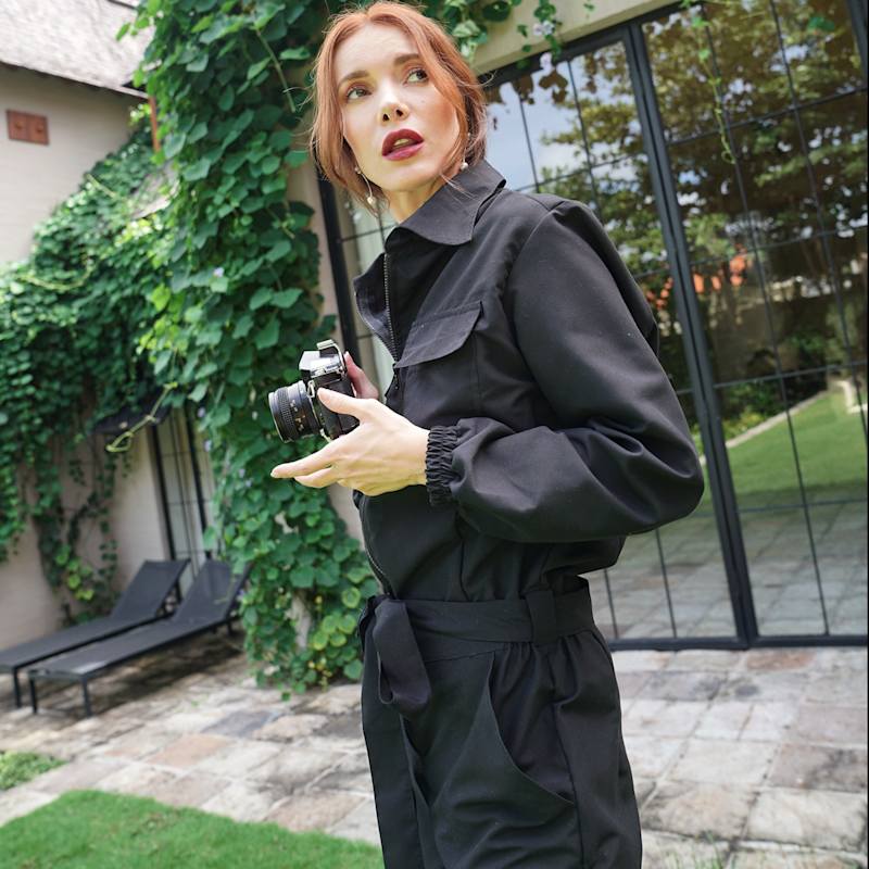 Thumbnail of Amelia Recycled Utility Jumpsuit In Black image