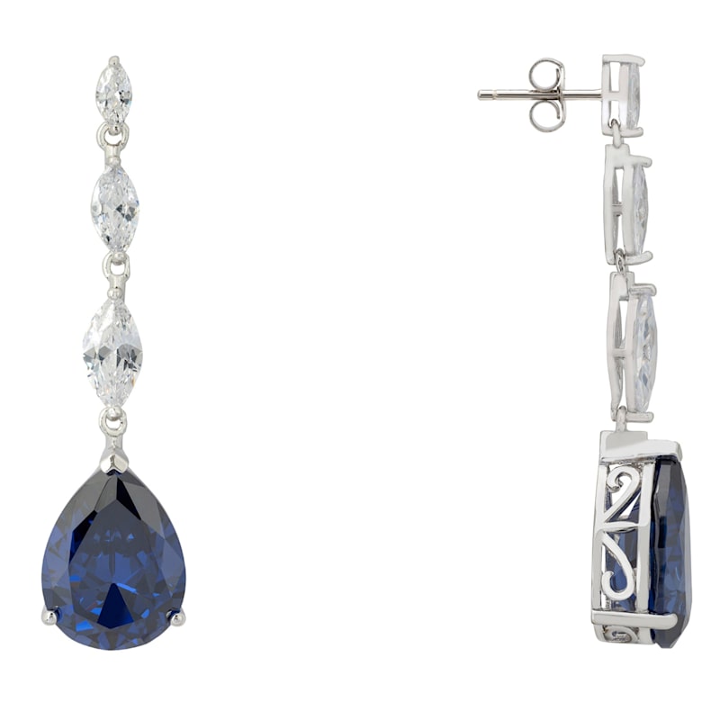 Thumbnail of Zara Teardrop Tanzanite Gemstone Earrings Silver image