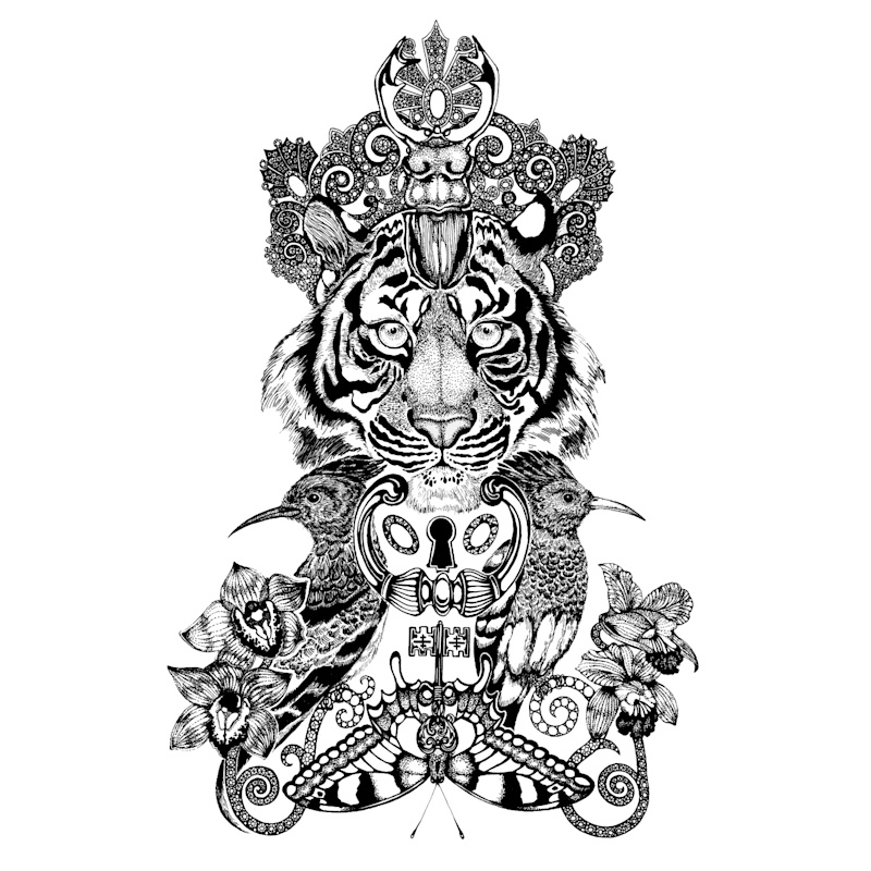 Thumbnail of ​'The Royal Tiger' - Fine Art Print A5 image