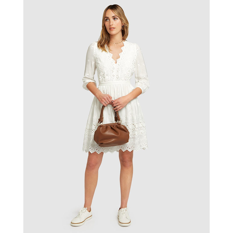 Thumbnail of Sweet Talk Eyelet Mini Dress - White image