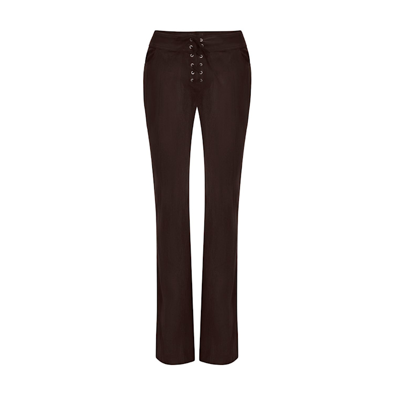 Thumbnail of Zelda Brown Faux Suede Pants image