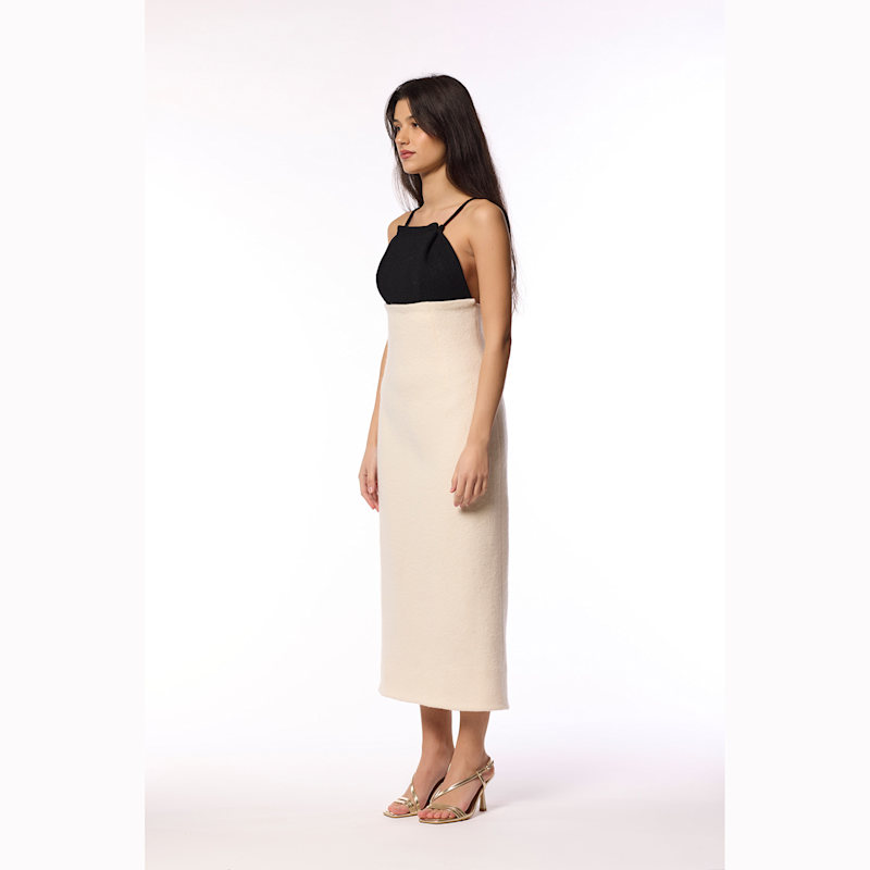 Thumbnail of Zendaya The Black And Ivory Wool Evening Dress image