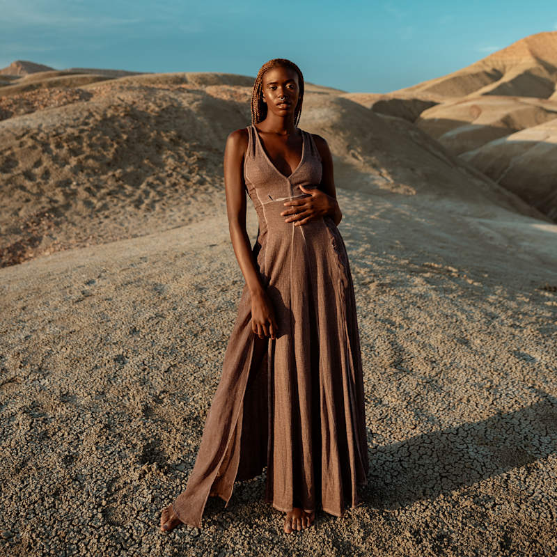 Thumbnail of Zhe Dress Ancient Rose - Boho Maxi Dress image