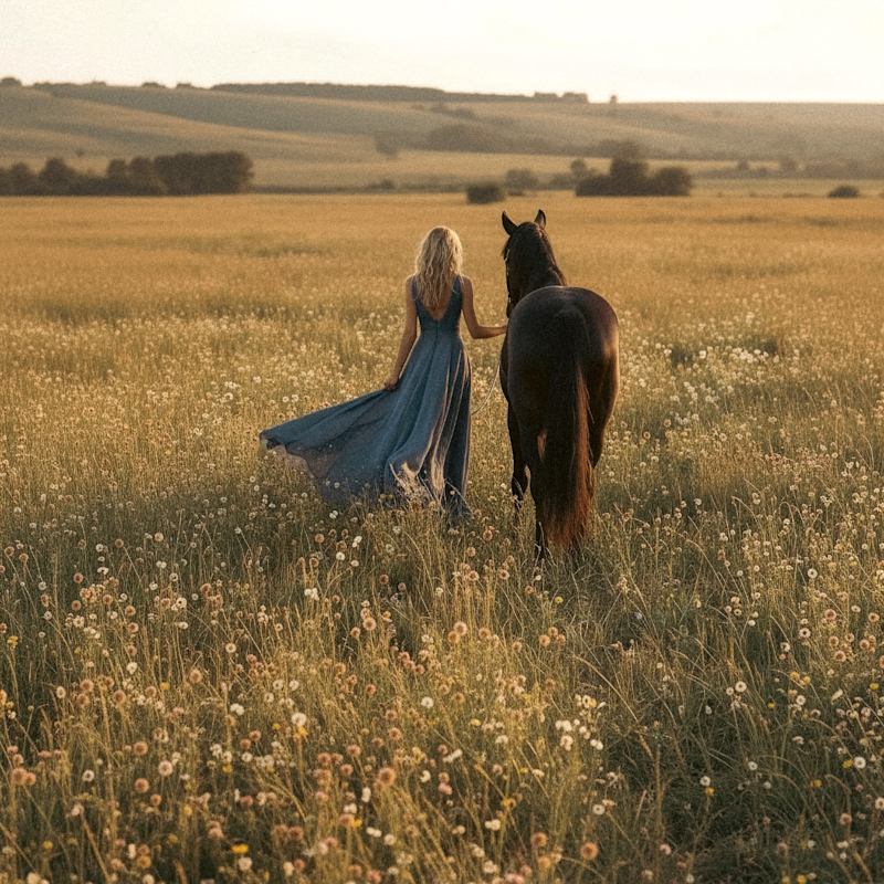 Thumbnail of Zhe Dress Dusty Blue - Boho Maxi Dress image