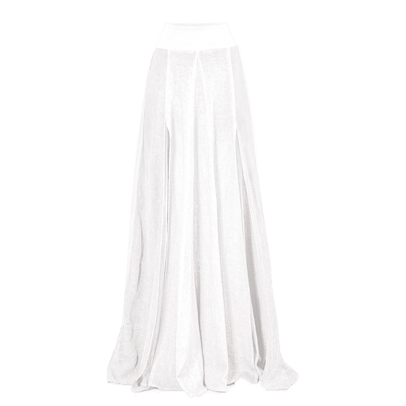 Thumbnail of Zhe Skirt Boho High Slit Maxi Skirt - White image