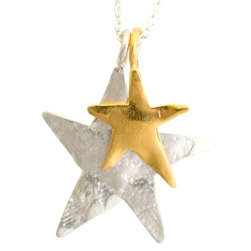 Ziggy Double Star Charm Necklace | karen Hallam | Wolf & Badger