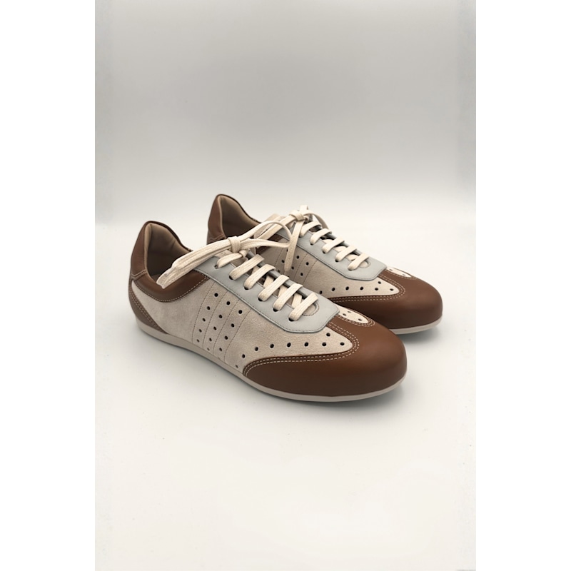 Thumbnail of Zinnia- Crisp White & Tan Trainer image
