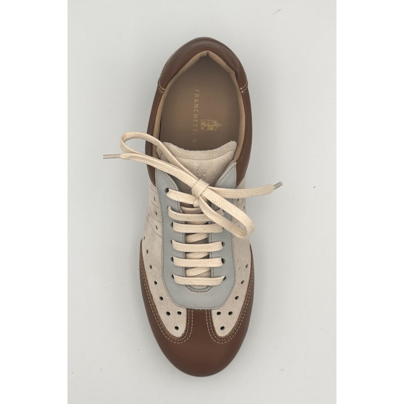 Thumbnail of Zinnia- Crisp White & Tan Trainer image