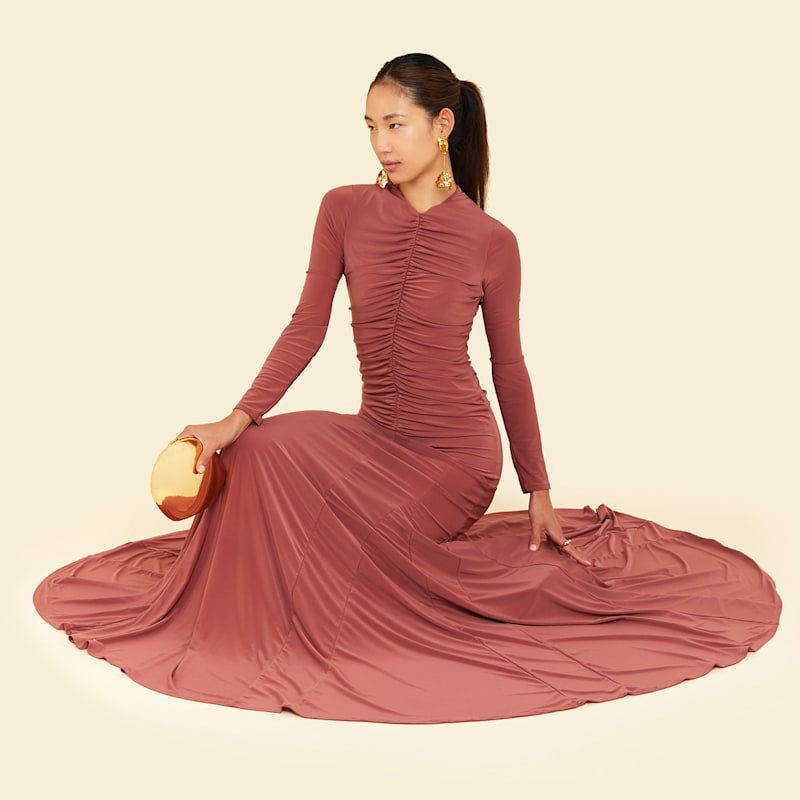 Thumbnail of Zinnia Maxi Dress In Rose Tan image