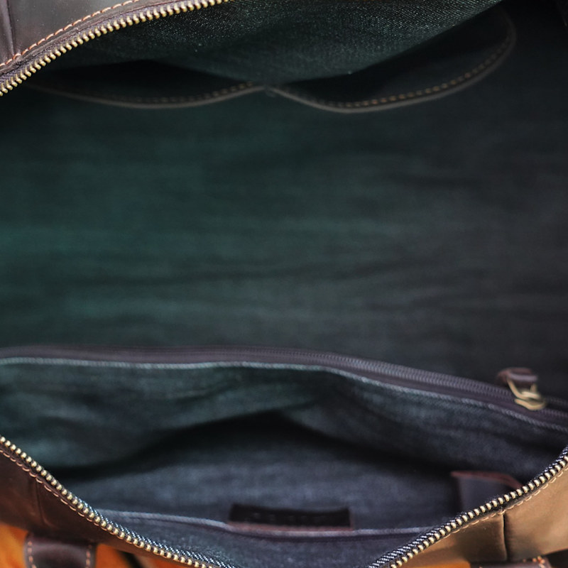Thumbnail of Zip Detail Genuine Leather Holdall - Browns image