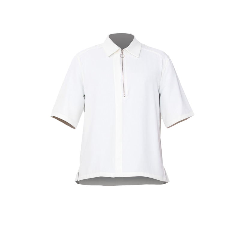 Thumbnail of Zipper Collar T-Shirt - White image