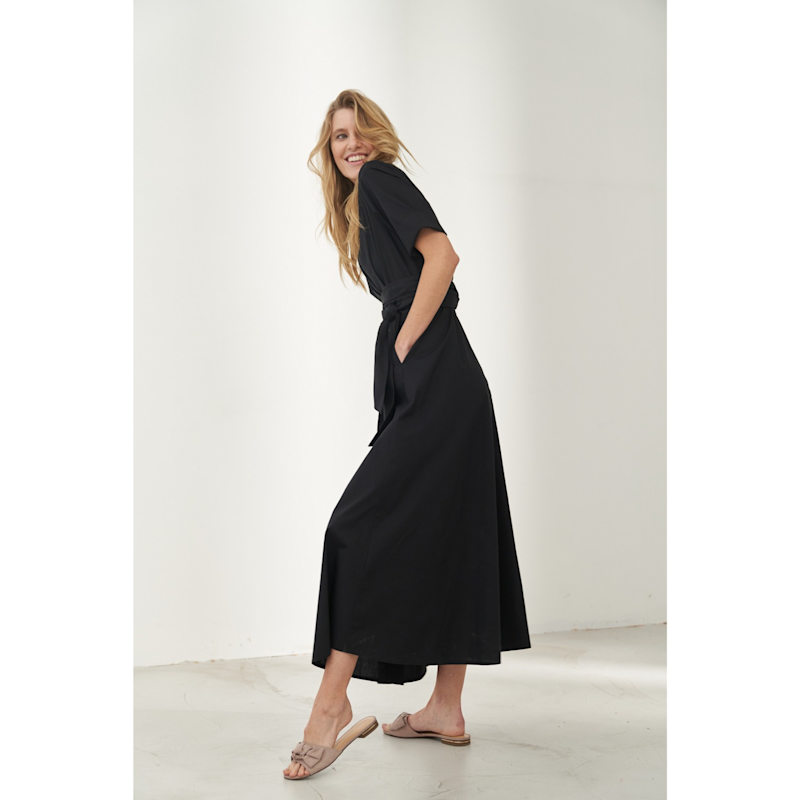 Thumbnail of Maxi Shirtdress With Detachable Wide Belt Black image
